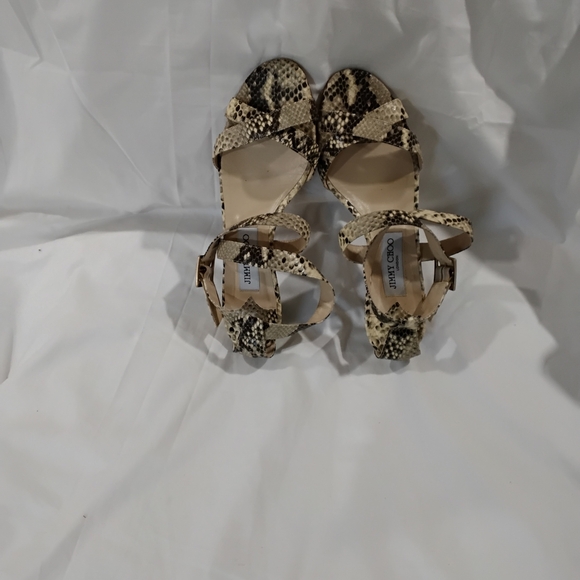 Jimmy Choo Wome's Brown and Cream Sandals with Ankle - Picture 6 of 11